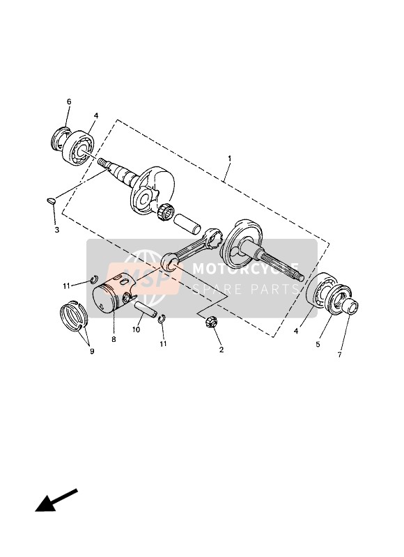 Yamaha CS50M JOG R MOFA 2012 Crankshaft & Piston for a 2012 Yamaha CS50M JOG R MOFA